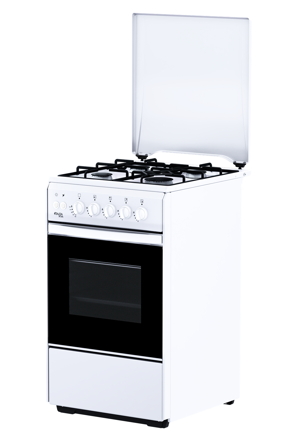 Газ. плита ЛАДА NOVA RG2427W (Flama FG2426W (4-x комф,крыш.проф.реш,подсв,эл.розж,газ-контр. дух)(АРТ487)