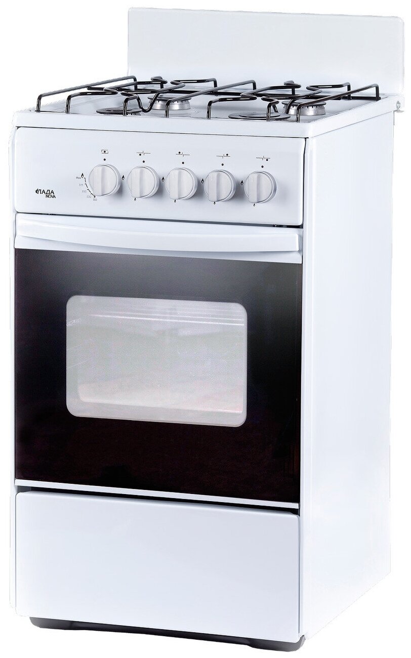 Газ.плита ЛАДА NOVA RG24043W(Flama RG24027 (еврогорелка,газ-контроль,полн,хоз.отсек,мет щит,.пр.реш.) (АРТ432)