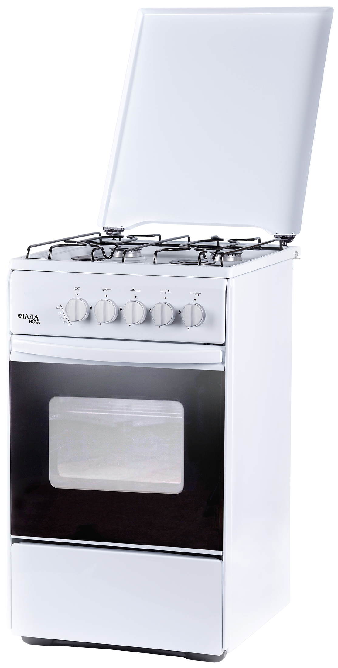 Газ.плита ЛАДА NOVA RG24044W(FlamaRG2401(еврогорелка,газ-контроль дух.,хоз.отсек,мет.кр.)(АРТ426)